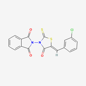 2-[(5Z)-5-[(3-chlorophenyl)methylidene]-4-oxo-2-sulfanylidene-1,3-thiazolidin-3-yl]isoindole-1,3-dione