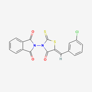 molecular formula C18H9ClN2O3S2 B2429080 2-[(5Z)-5-[(3-chlorophenyl)methylidene]-4-oxo-2-sulfanylidene-1,3-thiazolidin-3-yl]isoindole-1,3-dione CAS No. 477859-22-6