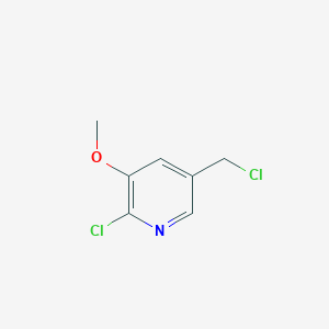 molecular formula C7H7Cl2NO B2429097 2-Chloro-5-(chloromethyl)-3-methoxypyridine CAS No. 915107-55-0