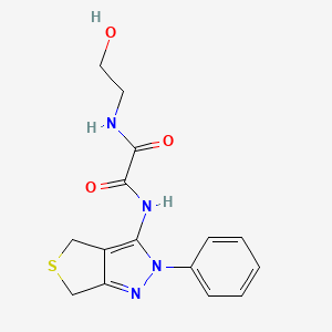 molecular formula C15H16N4O3S B2429112 N-(2-羟乙基)-N'-(2-苯基-4,6-二氢噻吩并[3,4-c]吡唑-3-基)草酰胺 CAS No. 899741-30-1