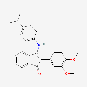 molecular formula C26H25NO3 B2429124 2-(3,4-Dimethoxyphenyl)-3-((4-isopropylphenyl)amino)inden-1-one CAS No. 1024196-17-5