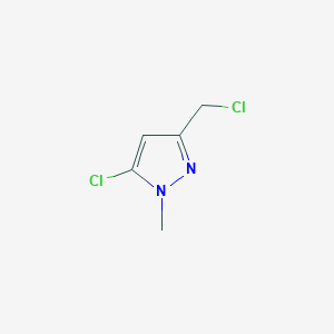 molecular formula C5H6Cl2N2 B2429132 5-Chloro-3-(chloromethyl)-1-methyl-1H-pyrazole CAS No. 524740-33-8