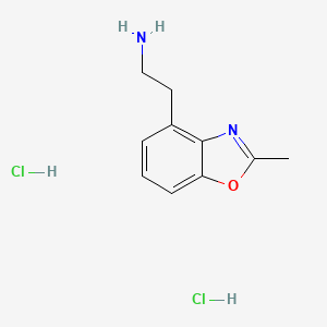 molecular formula C10H14Cl2N2O B2429134 2-(2-甲基-1,3-苯并恶唑-4-基)乙胺；二盐酸盐 CAS No. 2416235-36-2