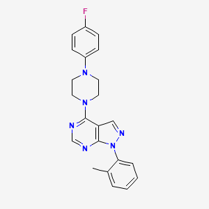 molecular formula C22H21FN6 B2429139 4-[4-(4-fluorophenyl)piperazin-1-yl]-1-(2-methylphenyl)-1H-pyrazolo[3,4-d]pyrimidine CAS No. 946304-12-7