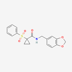 N-(1,3-benzodioxol-5-ylmethyl)-1-(phenylsulfonyl)cyclopropanecarboxamide