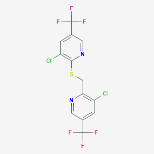 molecular formula C13H6Cl2F6N2S B2429151 3-Chloro-2-({[3-chloro-5-(trifluoromethyl)-2-pyridinyl]sulfanyl}methyl)-5-(trifluoromethyl)pyridine CAS No. 321430-84-6