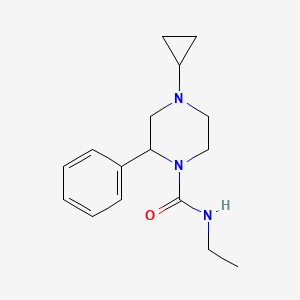 molecular formula C16H23N3O B2429156 4-环丙基-N-乙基-2-苯基哌嗪-1-甲酰胺 CAS No. 1421473-25-7