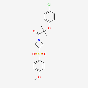 2-(4-Chlorophenoxy)-1-(3-((4-methoxyphenyl)sulfonyl)azetidin-1-yl)-2-methylpropan-1-one