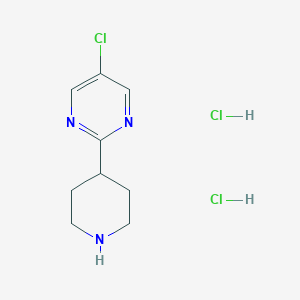 molecular formula C9H14Cl3N3 B2429166 5-Chloro-2-(piperidin-4-yl)pyrimidine dihydrochloride CAS No. 2378502-81-7