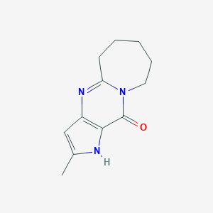 molecular formula C12H15N3O B2429167 2-甲基-1,5,6,7,8,9-六氢-11H-吡咯并[3',2':4,5]嘧啶并[1,2-a]氮杂菲-11-酮 CAS No. 1708288-79-2