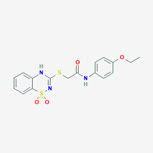 2-[(1,1-dioxido-4H-1,2,4-benzothiadiazin-3-yl)thio]-N-(4-ethoxyphenyl)acetamide