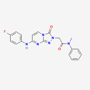 B2429174 2-[7-(4-fluoroanilino)-3-oxo[1,2,4]triazolo[4,3-a]pyrimidin-2(3H)-yl]-N~1~-methyl-N~1~-phenylacetamide CAS No. 1251631-70-5