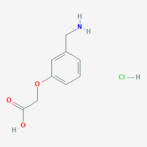 molecular formula C9H12ClNO3 B2429182 2-[3-(Aminomethyl)phenoxy]acetic acid hydrochloride CAS No. 33321-39-0