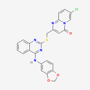 2-[[4-(1,3-Benzodioxol-5-ylamino)quinazolin-2-yl]sulfanylmethyl]-7-chloropyrido[1,2-a]pyrimidin-4-one