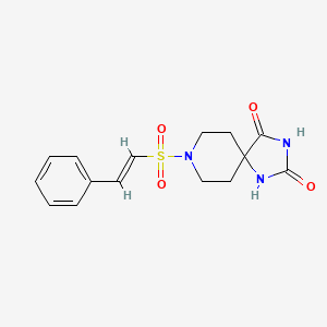 molecular formula C15H17N3O4S B2429192 8-[(E)-2-phenylethenyl]sulfonyl-1,3,8-triazaspiro[4.5]decane-2,4-dione CAS No. 1198065-85-8