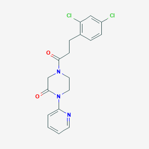 4-[3-(2,4-Dichlorophenyl)propanoyl]-1-pyridin-2-ylpiperazin-2-one