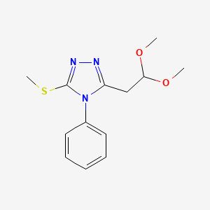 molecular formula C13H17N3O2S B2429196 3-(2,2-dimethoxyethyl)-5-(methylsulfanyl)-4-phenyl-4H-1,2,4-triazole CAS No. 320424-73-5