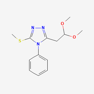 molecular formula C13H17N3O2S B2429196 3-(2,2-二甲氧基乙基)-5-(甲硫基)-4-苯基-4H-1,2,4-三唑 CAS No. 320424-73-5