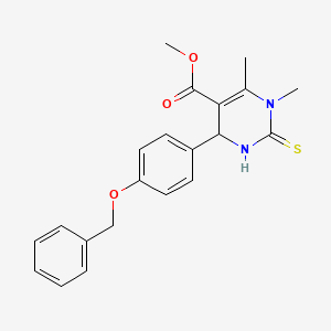 molecular formula C21H22N2O3S B2429197 Methyl 4-(4-(benzyloxy)phenyl)-1,6-dimethyl-2-thioxo-1,2,3,4-tetrahydropyrimidine-5-carboxylate CAS No. 367907-60-6