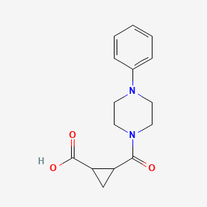 molecular formula C15H18N2O3 B2429206 2-((4-苯基哌嗪基)羰基)环丙烷羧酸 CAS No. 1024335-27-0