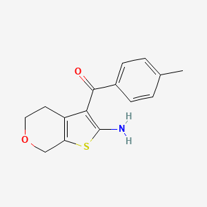 molecular formula C15H15NO2S B2429207 3-(4-methylbenzoyl)-4H,5H,7H-thieno[2,3-c]pyran-2-amine CAS No. 1256257-07-4