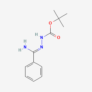 molecular formula C12H17N3O2 B2429209 tert-Butyl 2-(imino(phenyl)methyl)hydrazinecarboxylate CAS No. 159016-25-8