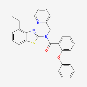 molecular formula C28H23N3O2S B2429210 N-(4-乙基苯并[d]噻唑-2-基)-2-苯氧基-N-(吡啶-2-基甲基)苯甲酰胺 CAS No. 922586-35-4