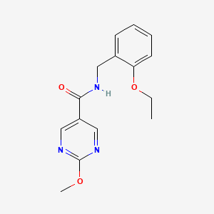 molecular formula C15H17N3O3 B2429211 N~5~-(2-乙氧基苄基)-2-甲氧基-5-嘧啶甲酰胺 CAS No. 1251603-46-9