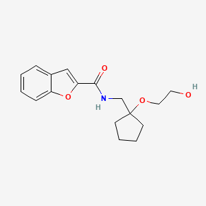 molecular formula C17H21NO4 B2429215 N-((1-(2-hydroxyethoxy)cyclopentyl)methyl)benzofuran-2-carboxamide CAS No. 2194845-11-7