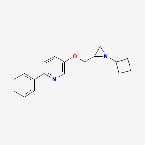 molecular formula C18H20N2O B2429222 5-[(1-Cyclobutylaziridin-2-yl)methoxy]-2-phenylpyridine CAS No. 2411261-10-2