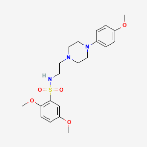 molecular formula C21H29N3O5S B2429223 2,5-dimethoxy-N-(2-(4-(4-methoxyphenyl)piperazin-1-yl)ethyl)benzenesulfonamide CAS No. 1049389-05-0