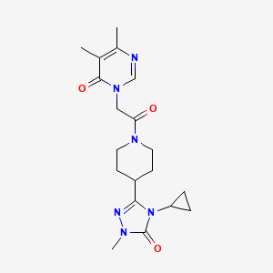 3-(2-(4-(4-cyclopropyl-1-methyl-5-oxo-4,5-dihydro-1H-1,2,4-triazol-3-yl)piperidin-1-yl)-2-oxoethyl)-5,6-dimethylpyrimidin-4(3H)-one