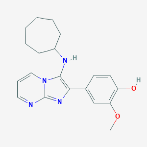 molecular formula C20H24N4O2 B242923 4-[3-(Cycloheptylamino)imidazo[1,2-a]pyrimidin-2-yl]-2-methoxyphenol 