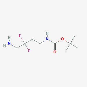 molecular formula C9H18F2N2O2 B2429246 tert-butyl N-(4-amino-3,3-difluorobutyl)carbamate CAS No. 558443-90-6