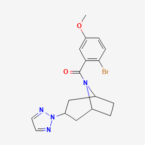 molecular formula C17H19BrN4O2 B2429248 ((1R,5S)-3-(2H-1,2,3-三唑-2-基)-8-氮杂双环[3.2.1]辛烷-8-基)(2-溴-5-甲氧基苯基)甲酮 CAS No. 2109252-88-0