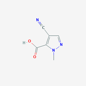 molecular formula C6H5N3O2 B2429249 4-氰基-1-甲基-1H-吡唑-5-羧酸 CAS No. 1378846-25-3