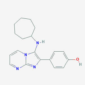 4-[3-(Cycloheptylamino)imidazo[1,2-a]pyrimidin-2-yl]phenol