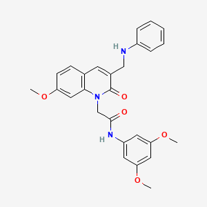 molecular formula C27H27N3O5 B2429251 2-[3-(anilinomethyl)-7-methoxy-2-oxoquinolin-1(2H)-yl]-N-(3,5-dimethoxyphenyl)acetamide CAS No. 932469-64-2