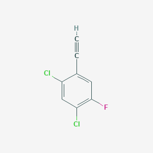 molecular formula C8H3Cl2F B2429253 1,5-Dichloro-2-ethynyl-4-fluorobenzene CAS No. 2353948-12-4