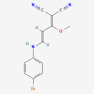 molecular formula C13H10BrN3O B2429261 2-[3-(4-Bromoanilino)-1-methoxy-2-propenylidene]malononitrile CAS No. 1164508-23-9