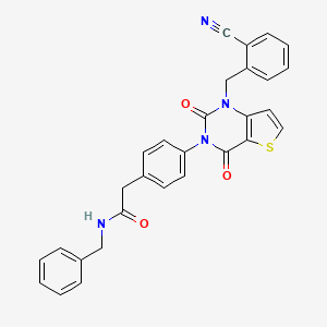 N-benzyl-2-(4-{1-[(2-cyanophenyl)methyl]-2,4-dioxo-1H,2H,3H,4H-thieno[3,2-d]pyrimidin-3-yl}phenyl)acetamide