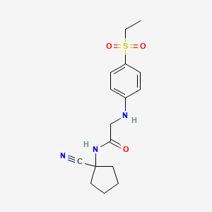 molecular formula C16H21N3O3S B2429274 N-(1-氰基环戊基)-2-(4-乙基磺酰基苯胺基)乙酰胺 CAS No. 1241192-43-7
