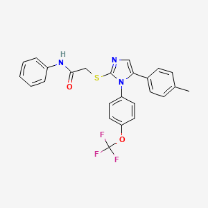 N-phenyl-2-((5-(p-tolyl)-1-(4-(trifluoromethoxy)phenyl)-1H-imidazol-2-yl)thio)acetamide