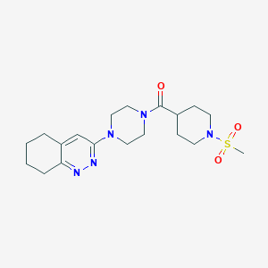 molecular formula C19H29N5O3S B2429293 (1-(Methylsulfonyl)piperidin-4-yl)(4-(5,6,7,8-tetrahydrocinnolin-3-yl)piperazin-1-yl)methanone CAS No. 2034349-72-7
