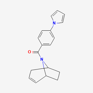 molecular formula C18H18N2O B2429295 (4-(1H-pyrrol-1-yl)phenyl)((1R,5S)-8-azabicyclo[3.2.1]oct-2-en-8-yl)methanone CAS No. 1797904-79-0