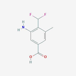 molecular formula C9H9F2NO2 B2429296 3-Amino-4-(difluoromethyl)-5-methylbenzoic acid CAS No. 2248277-02-1