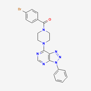 molecular formula C21H18BrN7O B2429298 1-(4-Brombenzoyl)-4-{3-phenyl-3H-[1,2,3]triazolo[4,5-d]pyrimidin-7-yl}piperazin CAS No. 920177-50-0