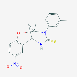 2-methyl-3-(3-methylphenyl)-8-nitro-2,3,5,6-tetrahydro-4H-2,6-methano-1,3,5-benzoxadiazocine-4-thione