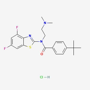 molecular formula C22H26ClF2N3OS B2429301 4-(tert-butyl)-N-(4,6-difluorobenzo[d]thiazol-2-yl)-N-(2-(dimethylamino)ethyl)benzamide hydrochloride CAS No. 1215469-06-9