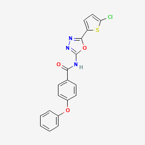 molecular formula C19H12ClN3O3S B2429307 N-[5-(5-chlorothiophen-2-yl)-1,3,4-oxadiazol-2-yl]-4-phenoxybenzamide CAS No. 865543-71-1